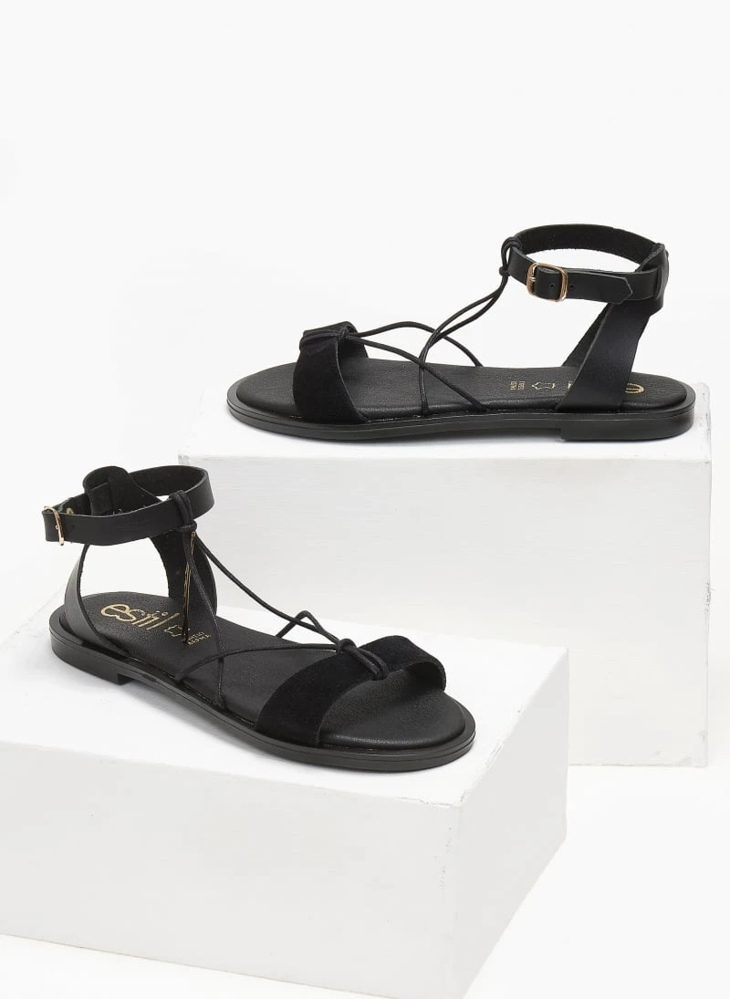 Σανδάλια δερμάτινα Ankle Strap Estil - Μαύρο 4 Σανδάλια δερμάτινα Ankle Strap Estil - Μαύρο - Image 2