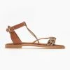 Σανδάλια δερμάτινα Ankle Strap Estil - Ταμπά -The Fashion Project κατάστημα sandalia dermatina ankle strap estil 110783 x30d