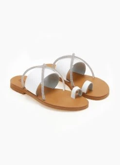 Σανδάλια δερμάτινα με στρας Estil - Λευκό 7 Σανδάλια δερμάτινα με στρας Estil - Λευκό -The Fashion Project κατάστημα sandalia dermatina estil 106080 bpe6