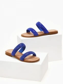 Σανδάλια δερμάτινα με δύο φάσες Estil - Μπλε -The Fashion Project κατάστημα sandalia dermatina estil me duo fases 105562 dh90