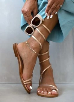 Σανδάλια δερμάτινα με έλασμα Estil - Χαλκός -The Fashion Project κατάστημα sandalia dermatina estil me elasma 106206 m9ct