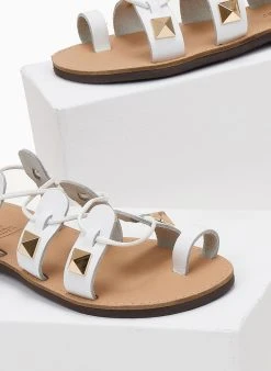 Σανδάλια δερμάτινα με κορδόνια και τρουκς Estil - Λευκό 8 Σανδάλια δερμάτινα με κορδόνια και τρουκς Estil - Λευκό -The Fashion Project κατάστημα sandalia dermatina estil me lace up desimo 104943 4xct