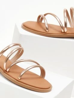 Σανδάλια δερμάτινα με λεπτά λουράκια Estil - Χαλκός -The Fashion Project κατάστημα sandalia dermatina estil me lepta lourakia 105367 xywd