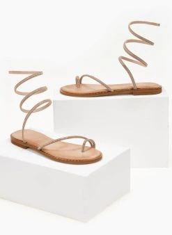 Σανδάλια δερμάτινα με στρας έλασμα Estil - Χαλκός -The Fashion Project κατάστημα sandalia dermatina estil me strass elasma 105582 nk2a