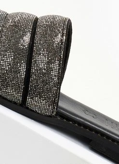 Σανδάλια δερμάτινα με στρας φάσα Estil - Μαύρο -The Fashion Project κατάστημα sandalia dermatina estil me strass fasa 105032 v795