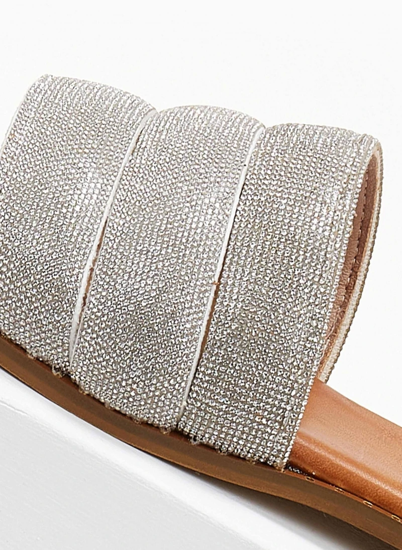 Σανδάλια δερμάτινα με στρας φάσα Estil - Ασημί 7 Σανδάλια δερμάτινα με στρας φάσα Estil - Ασημί - Image 5