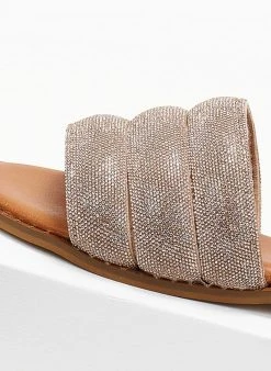 Σανδάλια δερμάτινα με στρας φάσα Estil - Χαλκός -The Fashion Project κατάστημα sandalia dermatina estil me strass fasa 105034 nsg0