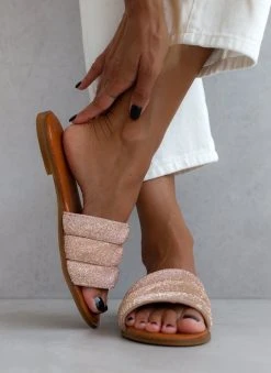 Σανδάλια δερμάτινα με στρας φάσα Estil - Χαλκός -The Fashion Project κατάστημα sandalia dermatina estil me strass fasa 105034 zlz5