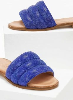 Σανδάλια δερμάτινα με στρας φάσα Estil - Μπλε -The Fashion Project κατάστημα sandalia dermatina estil me strass fasa 105830 xu5b