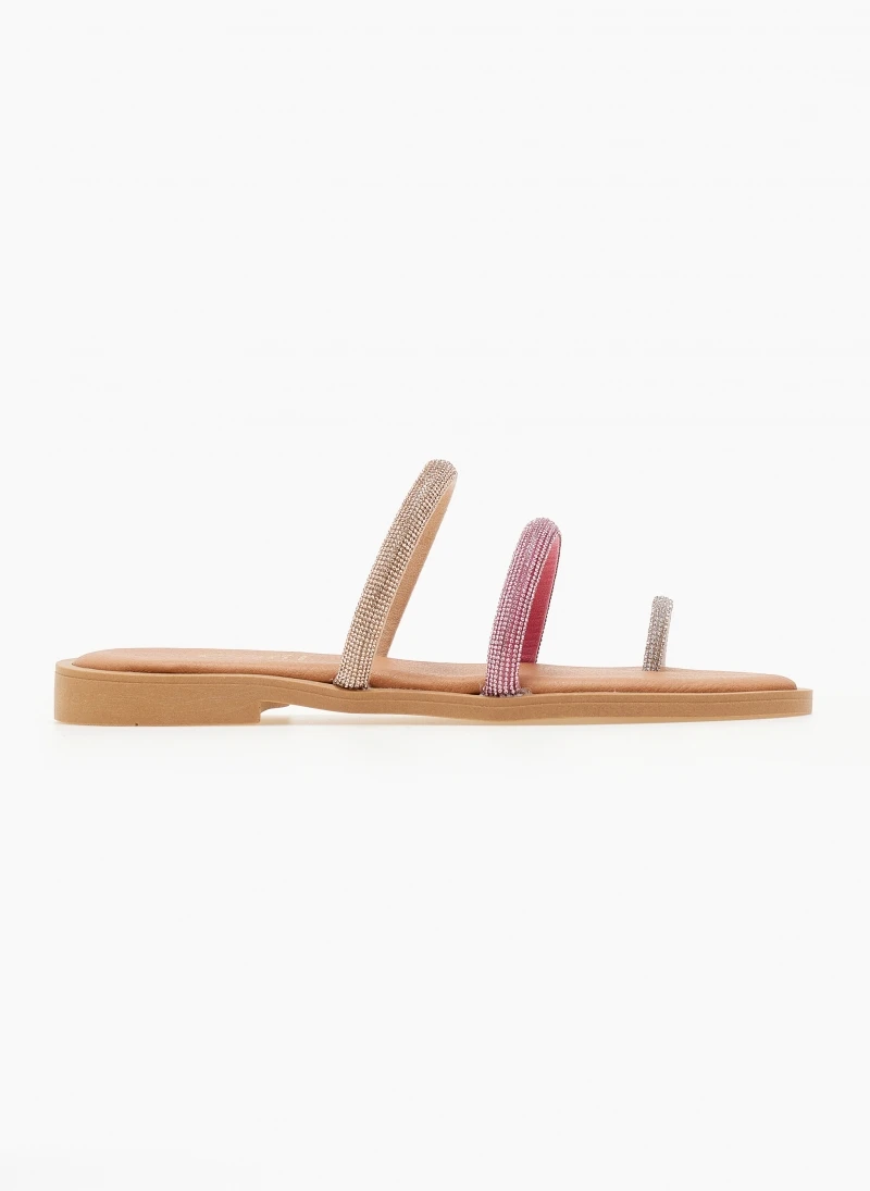 Σανδάλια δερμάτινα με στρας και διχρωμία Estil - Φούξια 4 Σανδάλια δερμάτινα με στρας και διχρωμία Estil - Φούξια - Image 2