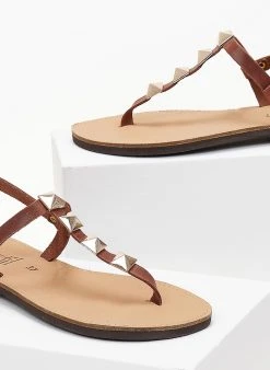 Σανδάλια δερμάτινα με τρουκς Estil - Ταμπά -The Fashion Project κατάστημα sandalia dermatina estil me trouks 101299 xh8e