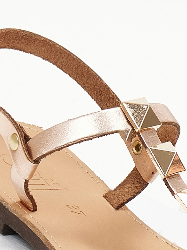 Σανδάλια δερμάτινα με τρουκς Estil - Χαλκός 5 Σανδάλια δερμάτινα με τρουκς Estil - Χαλκός - Image 3