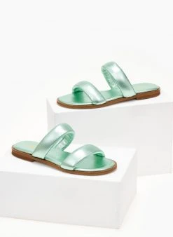 Σανδάλια δερμάτινα μεταλλιζέ Estil - Πράσινο -The Fashion Project κατάστημα sandalia dermatina estil metallize 105878 t2ki