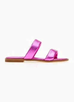 Σανδάλια δερμάτινα μεταλλιζέ Estil - Φούξια -The Fashion Project κατάστημα sandalia dermatina estil metallize 105879 nmcd