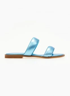 Σανδάλια δερμάτινα μεταλλιζέ Estil - Μπλε -The Fashion Project κατάστημα sandalia dermatina estil metallize 105880 aj81