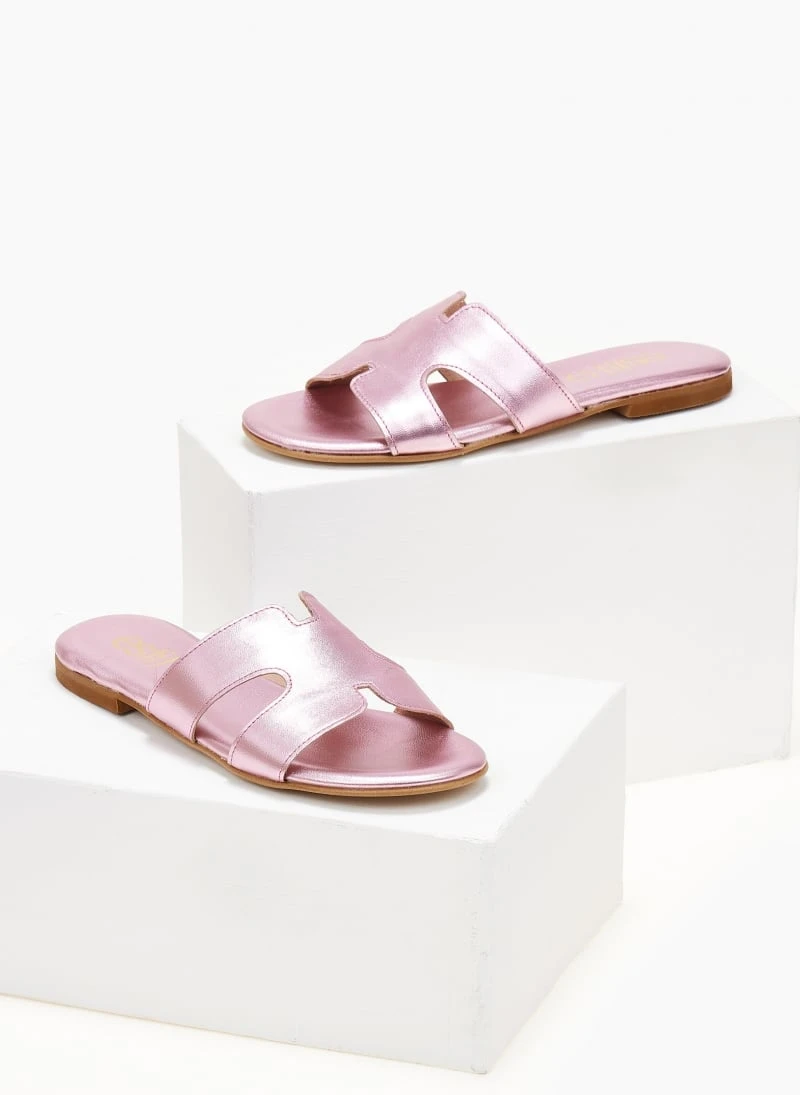 Σανδάλια δερμάτινα σε μεταλλικά χρώματα Estil - Ροζ 6 Σανδάλια δερμάτινα σε μεταλλικά χρώματα Estil - Ροζ - Image 4