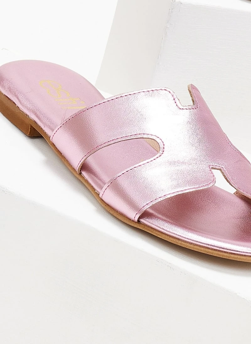 Σανδάλια δερμάτινα σε μεταλλικά χρώματα Estil - Ροζ 5 Σανδάλια δερμάτινα σε μεταλλικά χρώματα Estil - Ροζ - Image 3