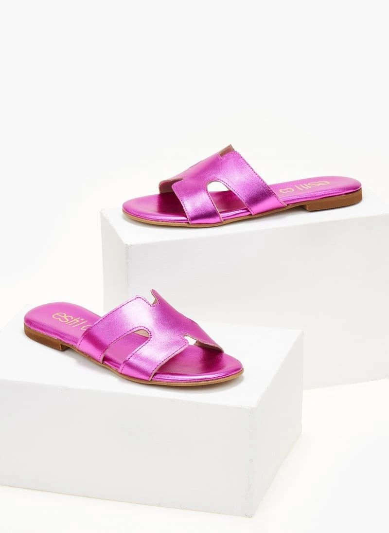 Σανδάλια δερμάτινα σε μεταλλικά χρώματα Estil - Φούξια 5 Σανδάλια δερμάτινα σε μεταλλικά χρώματα Estil - Φούξια - Image 3
