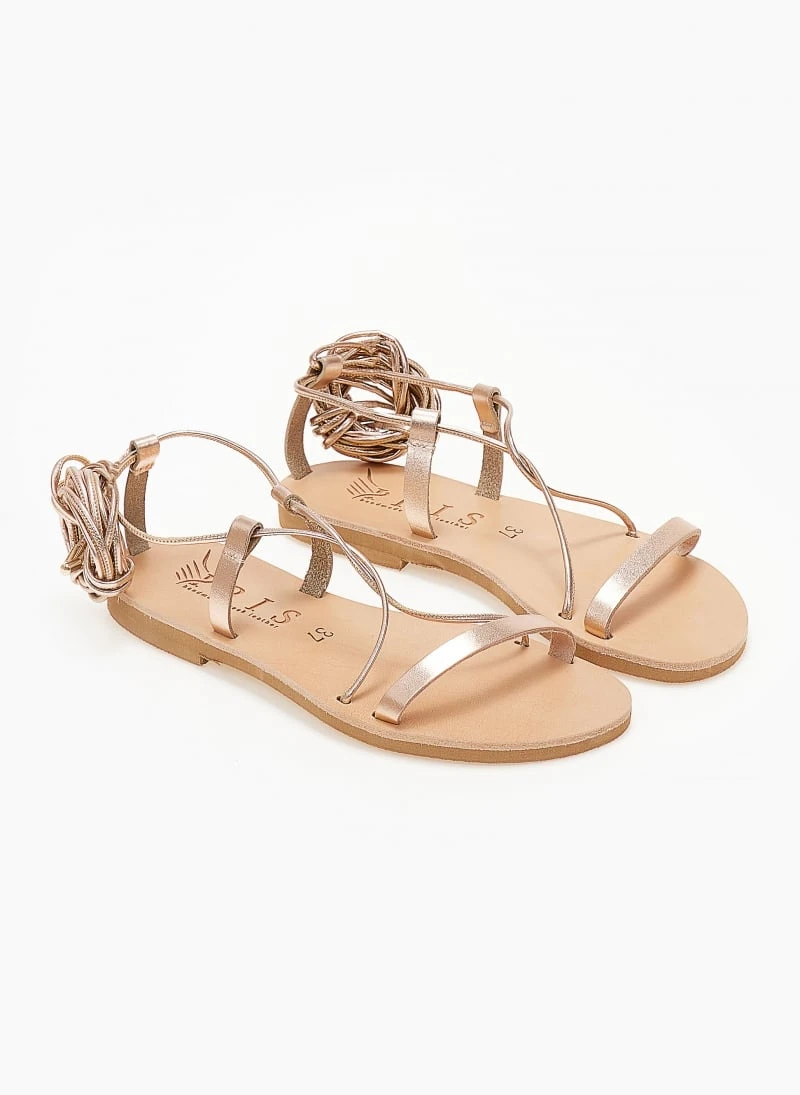 Σανδάλια δερμάτινα με κορδόνια Iris - Χαλκός 4 Σανδάλια δερμάτινα με κορδόνια Iris - Χαλκός - Image 2