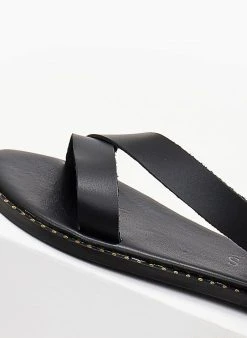 Σανδάλια δερμάτινα με μπαρέτα Iris - Μαύρο -The Fashion Project κατάστημα sandalia dermatina iris me mpareta 102698 t440