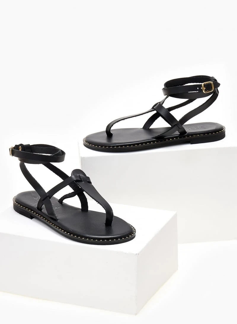Σανδάλια δερμάτινα με μπαρέτα Iris - Μαύρο 5 Σανδάλια δερμάτινα με μπαρέτα Iris - Μαύρο - Image 3
