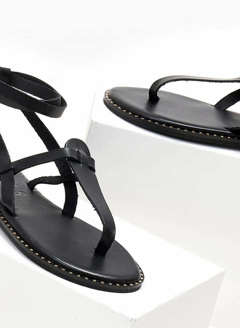 Σανδάλια δερμάτινα με μπαρέτα Iris - Μαύρο 7 Σανδάλια δερμάτινα με μπαρέτα Iris - Μαύρο - Image 5
