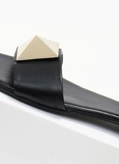 Σανδάλια δερμάτινα με μεγάλο τρουκ Iris - Μαύρο -The Fashion Project κατάστημα sandalia dermatina iris me oversize trouk 105041 fwxc