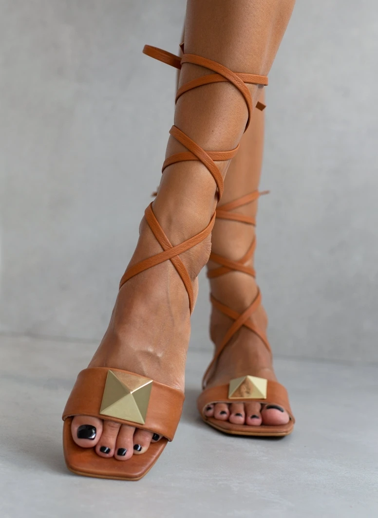 Σανδάλια δερμάτινα με μεγάλο τρουκ Iris - Ταμπά 5 Σανδάλια δερμάτινα με μεγάλο τρουκ Iris - Ταμπά - Image 3