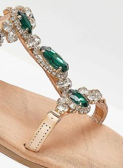 Σανδάλια δερμάτινα με πέτρες Iris - Φυσικό -The Fashion Project κατάστημα sandalia dermatina iris me petres 102691 8g2l