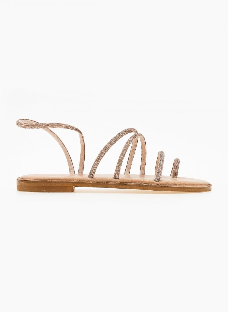 Σανδάλια δερμάτινα με στρας λουράκια Iris - Χαλκός 4 Σανδάλια δερμάτινα με στρας λουράκια Iris - Χαλκός - Image 2