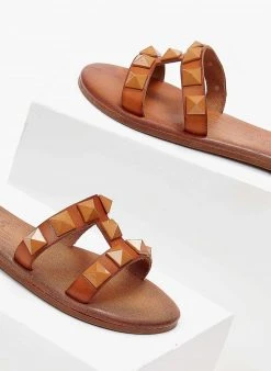 Σανδάλια δερμάτινα με τρουκς Iris - Ταμπά -The Fashion Project κατάστημα sandalia dermatina iris me trouks 102673 4hp6