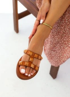 Σανδάλια δερμάτινα με τρουκς Iris - Ταμπά