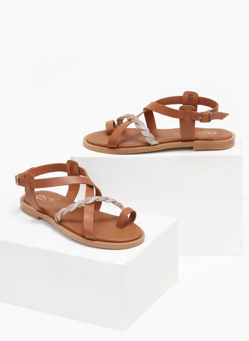 Σανδάλια δερμάτινα με Glitter Estil - Ταμπά 4 Σανδάλια δερμάτινα με Glitter Estil - Ταμπά - Image 2