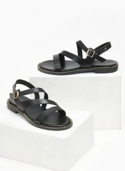Σανδάλια δερμάτινα με λοξά λουράκια Tfp - Μαύρο 8 Σανδάλια δερμάτινα με λοξά λουράκια Tfp - Μαύρο -The Fashion Project κατάστημα sandalia dermatina me loksa lourakia tfp 111768 rb6u