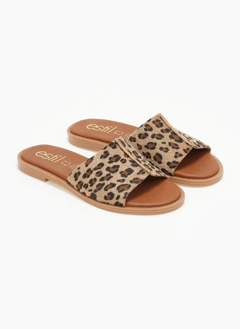 Σανδάλια δερμάτινα με Print Estil - Leopard 3 Σανδάλια δερμάτινα με Print Estil - Leopard