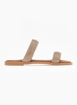 Σανδάλια δερμάτινα με στρας Estil - Ταμπά