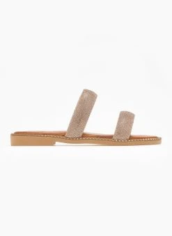 Σανδάλια δερμάτινα με στρας φάσες Tfp - Χαλκός