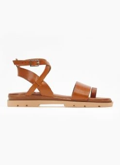 Σανδάλια δερμάτινα με χιαστί δέσιμο Tfp - Ταμπά