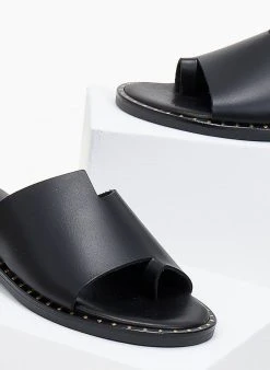 Σανδάλια δερμάτινα με άνιση φάσα Tfp - Μαύρο -The Fashion Project κατάστημα sandalia dermatina tfp me anisi fasa 101264 woy8