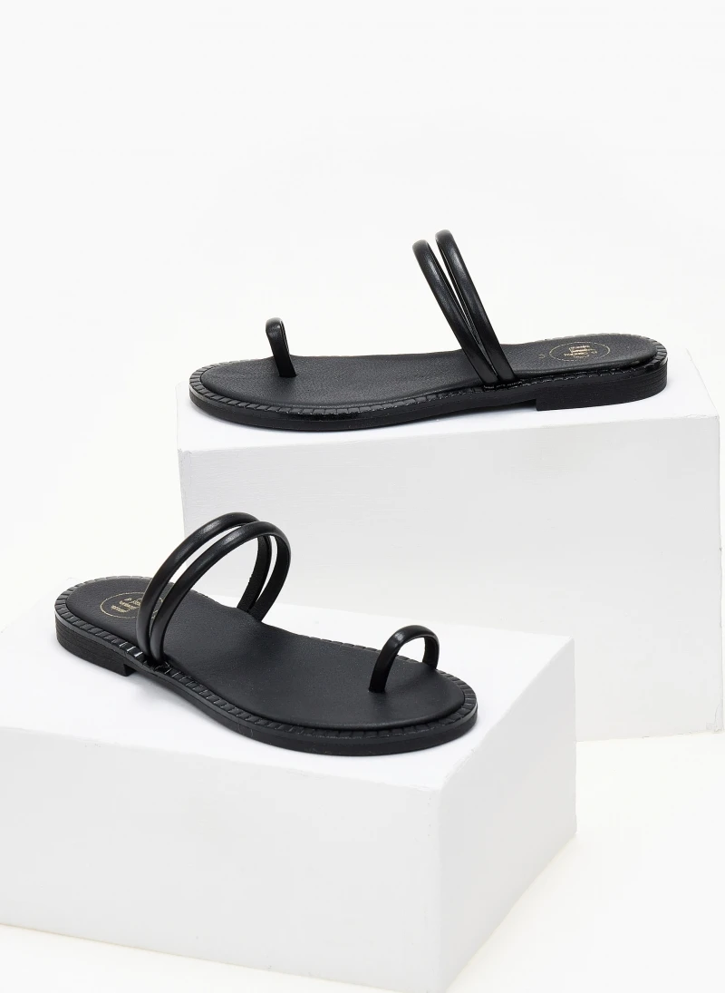 Σανδάλια δερμάτινα με διπλό λουράκι Tfp - Μαύρο 7 Σανδάλια δερμάτινα με διπλό λουράκι Tfp - Μαύρο - Image 5