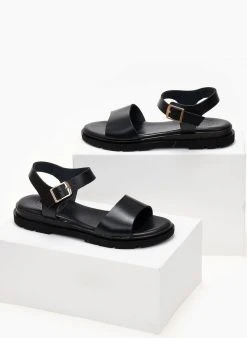 Σανδάλια δερμάτινα με μία φάσα Tfp - Μαύρο 11 Σανδάλια δερμάτινα με μία φάσα Tfp - Μαύρο -The Fashion Project κατάστημα sandalia dermatina tfp me fardia fasa 103352 c5zn