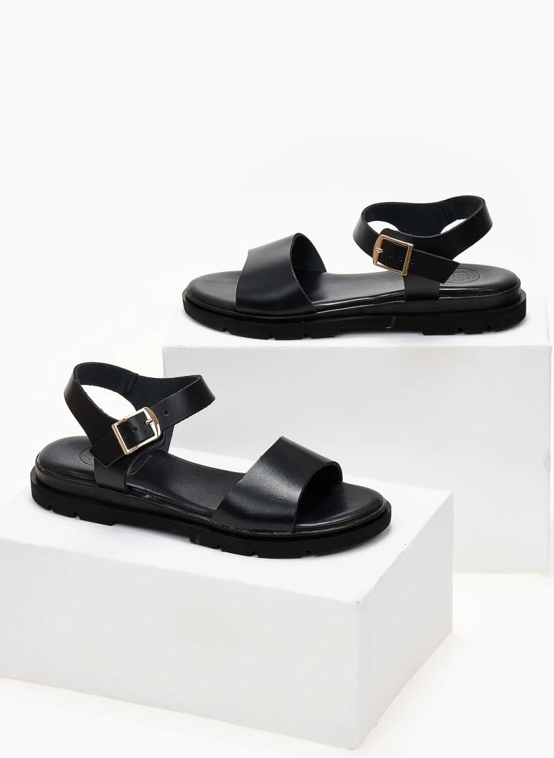 Σανδάλια δερμάτινα με μία φάσα Tfp - Μαύρο 5 Σανδάλια δερμάτινα με μία φάσα Tfp - Μαύρο - Image 3