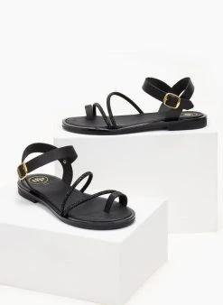 Σανδάλια δερμάτινα με κούμπωμα στο πλάι Tfp - Μαύρο 12 Σανδάλια δερμάτινα με κούμπωμα στο πλάι Tfp - Μαύρο -The Fashion Project κατάστημα sandalia dermatina tfp me koumpwma sto plai 105800 yf14