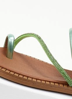 Σανδάλια δερμάτινα με λοξό στρας λουράκι Tfp - Πράσινο 9 Σανδάλια δερμάτινα με λοξό στρας λουράκι Tfp - Πράσινο -The Fashion Project κατάστημα sandalia dermatina tfp me lokso strass louraki 105317 h8rf