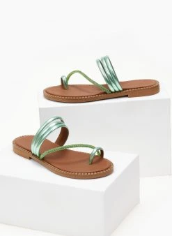 Σανδάλια δερμάτινα με λοξό στρας λουράκι Tfp - Πράσινο 10 Σανδάλια δερμάτινα με λοξό στρας λουράκι Tfp - Πράσινο -The Fashion Project κατάστημα sandalia dermatina tfp me lokso strass louraki 105317 jozd
