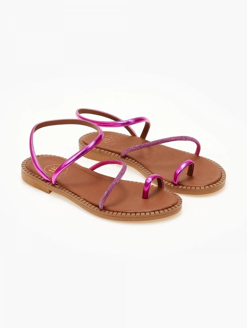 Σανδάλια δερμάτινα με περαστό λουράκι Tfp - Φούξια 4 Σανδάλια δερμάτινα με περαστό λουράκι Tfp - Φούξια - Image 2
