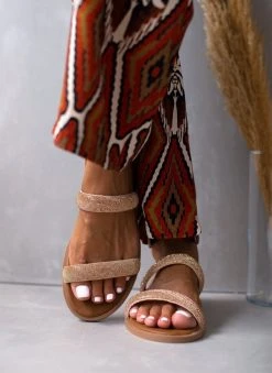 Σανδάλια δερμάτινα με στρας φάσες Tfp - Χαλκός -The Fashion Project κατάστημα sandalia dermatina tfp me strass fases 105418 d7zg