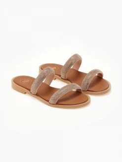 Σανδάλια δερμάτινα με στρας φάσες Tfp - Χαλκός -The Fashion Project κατάστημα sandalia dermatina tfp me strass fases 105418 sdsd