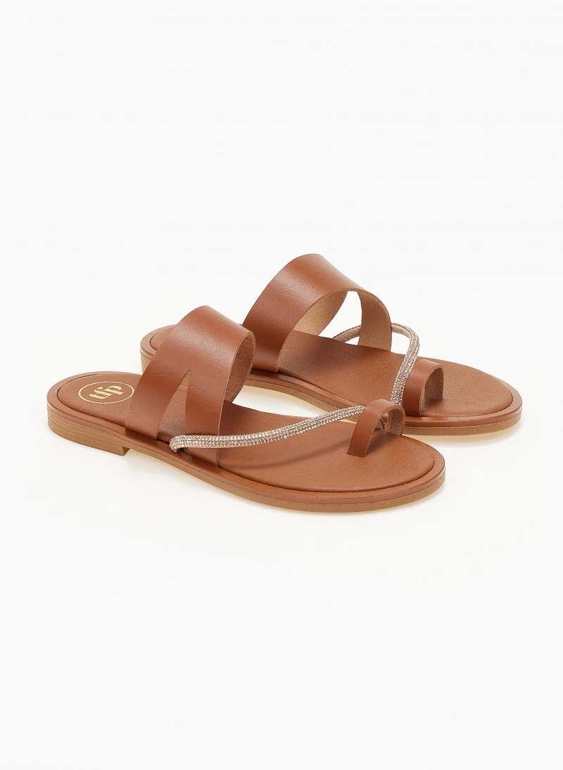 Σανδάλια δερμάτινα με στρας λουράκι Tfp - Ταμπά 5 Σανδάλια δερμάτινα με στρας λουράκι Tfp - Ταμπά - Image 3