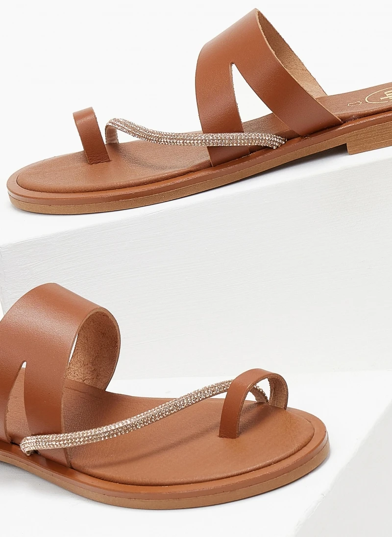 Σανδάλια δερμάτινα με στρας λουράκι Tfp - Ταμπά 6 Σανδάλια δερμάτινα με στρας λουράκι Tfp - Ταμπά - Image 4